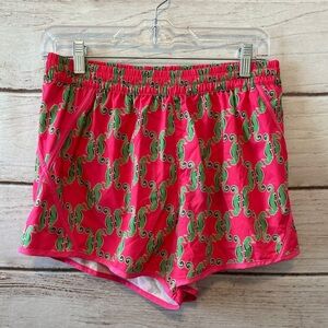 Zelos Size Medium Pink and Green Sea Horse Running Shorts 
Summer Active Wear